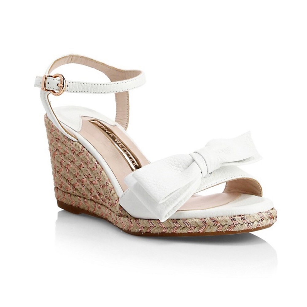 Never worn Sophia Webster white leather wedge sandals 38.5/8.5
